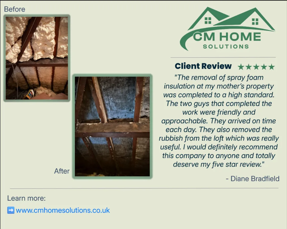 A CM Home Solutions review turned into a branded graphic