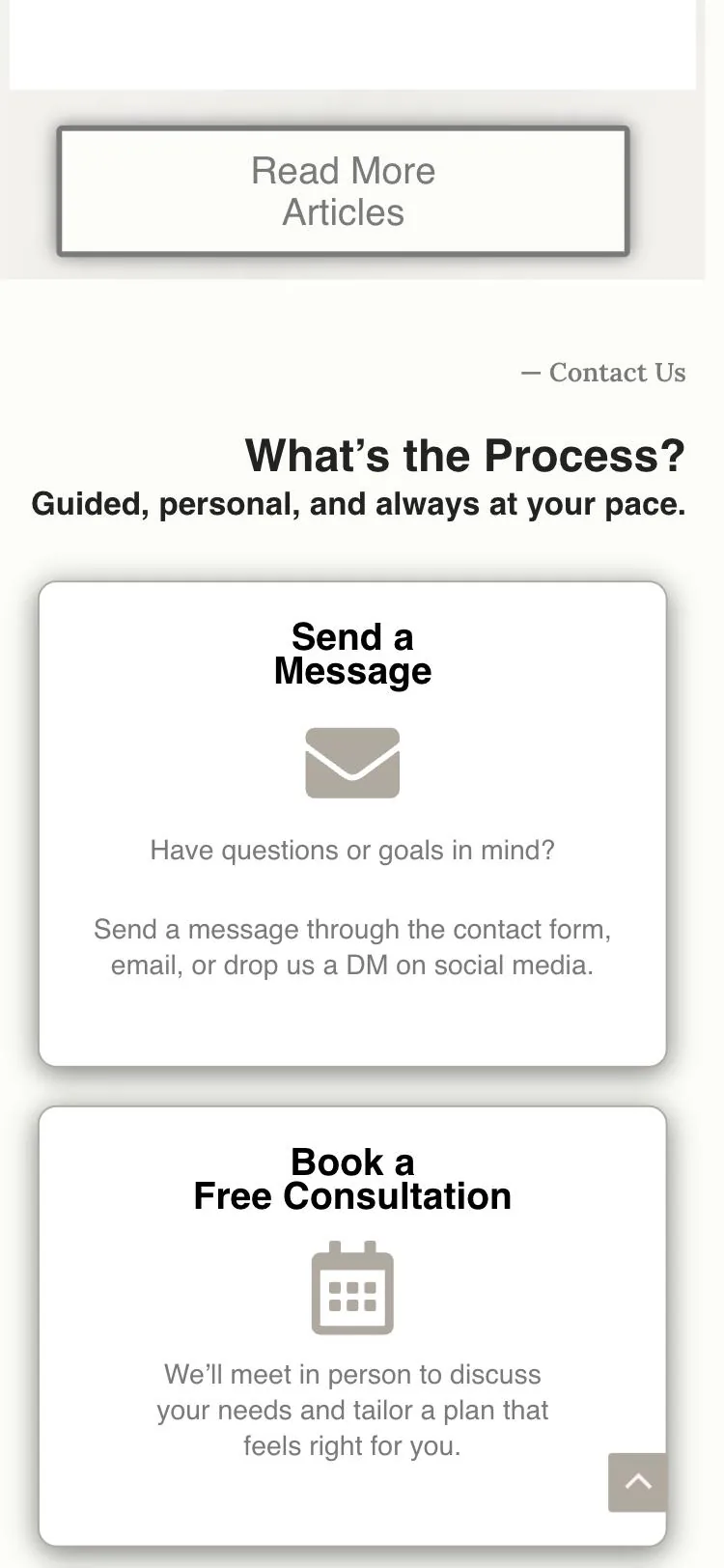 The old DA Aesthetics contact page on a phone