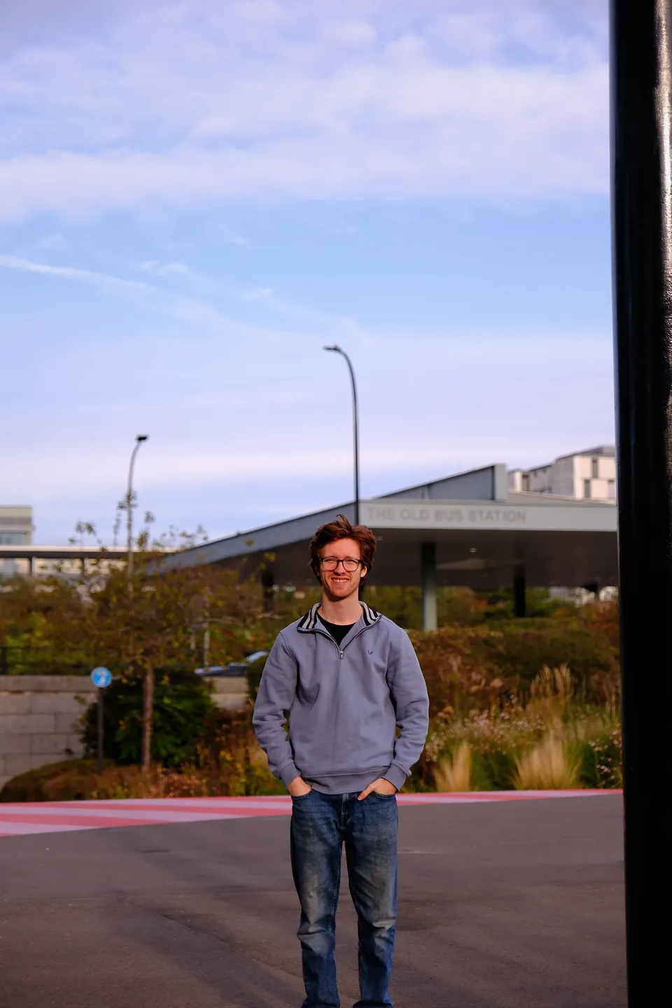Jak outside the Old Bus Station in Central Milton Keynes