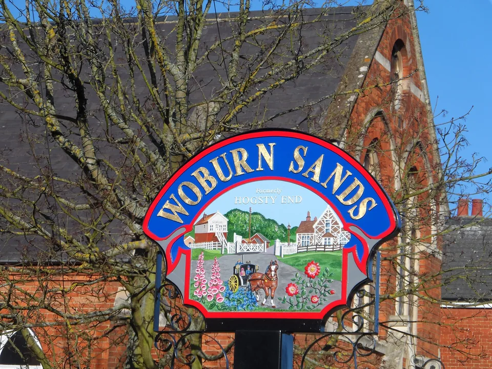 The Woburn Sands village sign